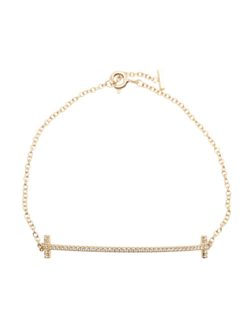 Tiffany & Co Bracelet T Smile Diamond 16.5 cm 18k Pink Gold